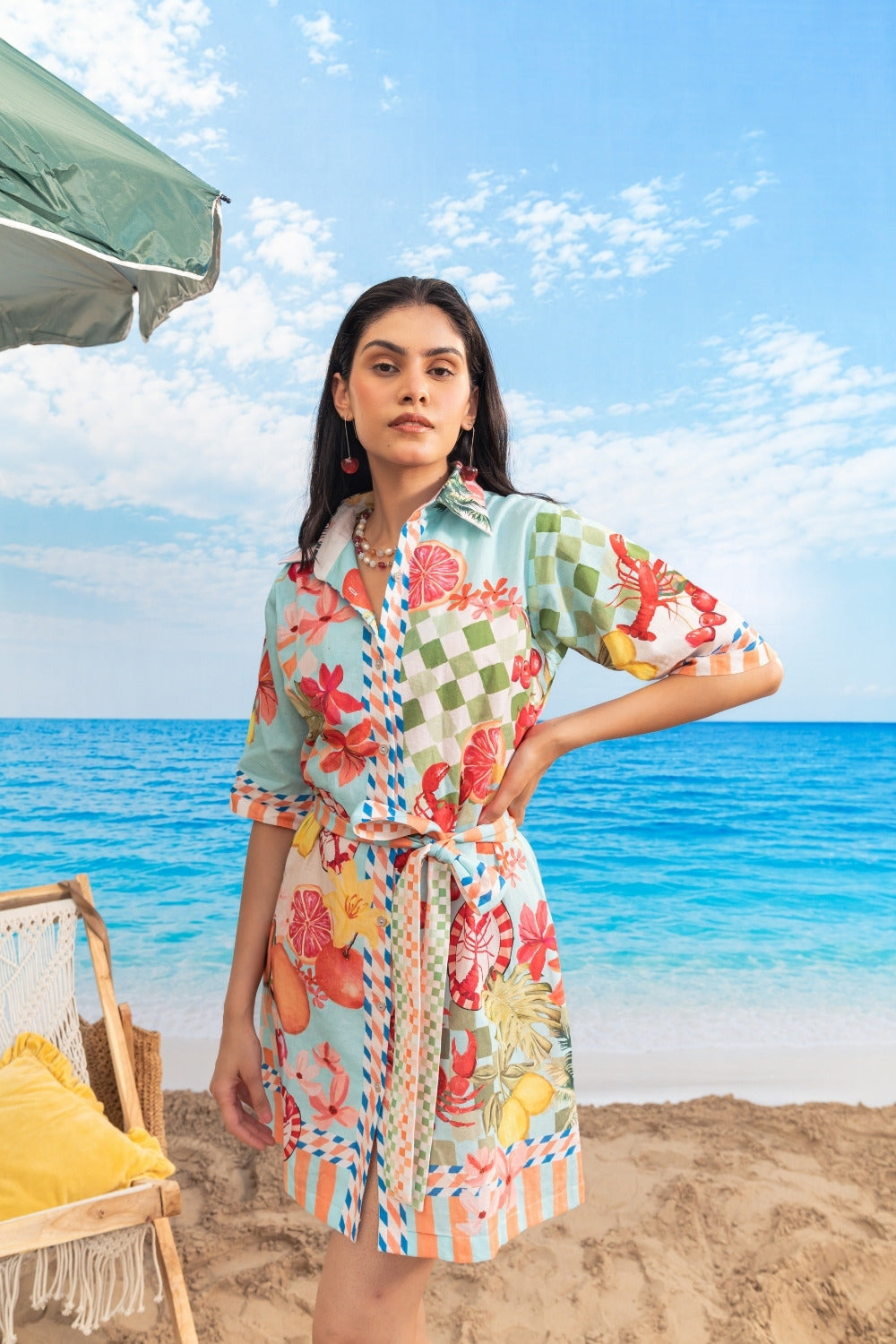 Scorpio & Fruits Blue Dress
