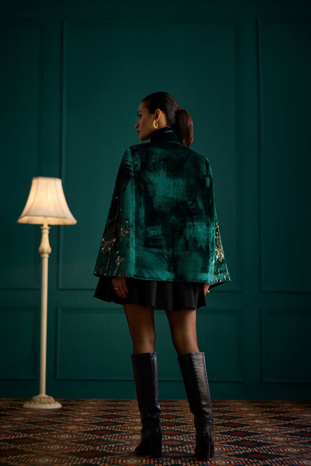 KAMYA JANI IN GREEN ANGEL CAPE