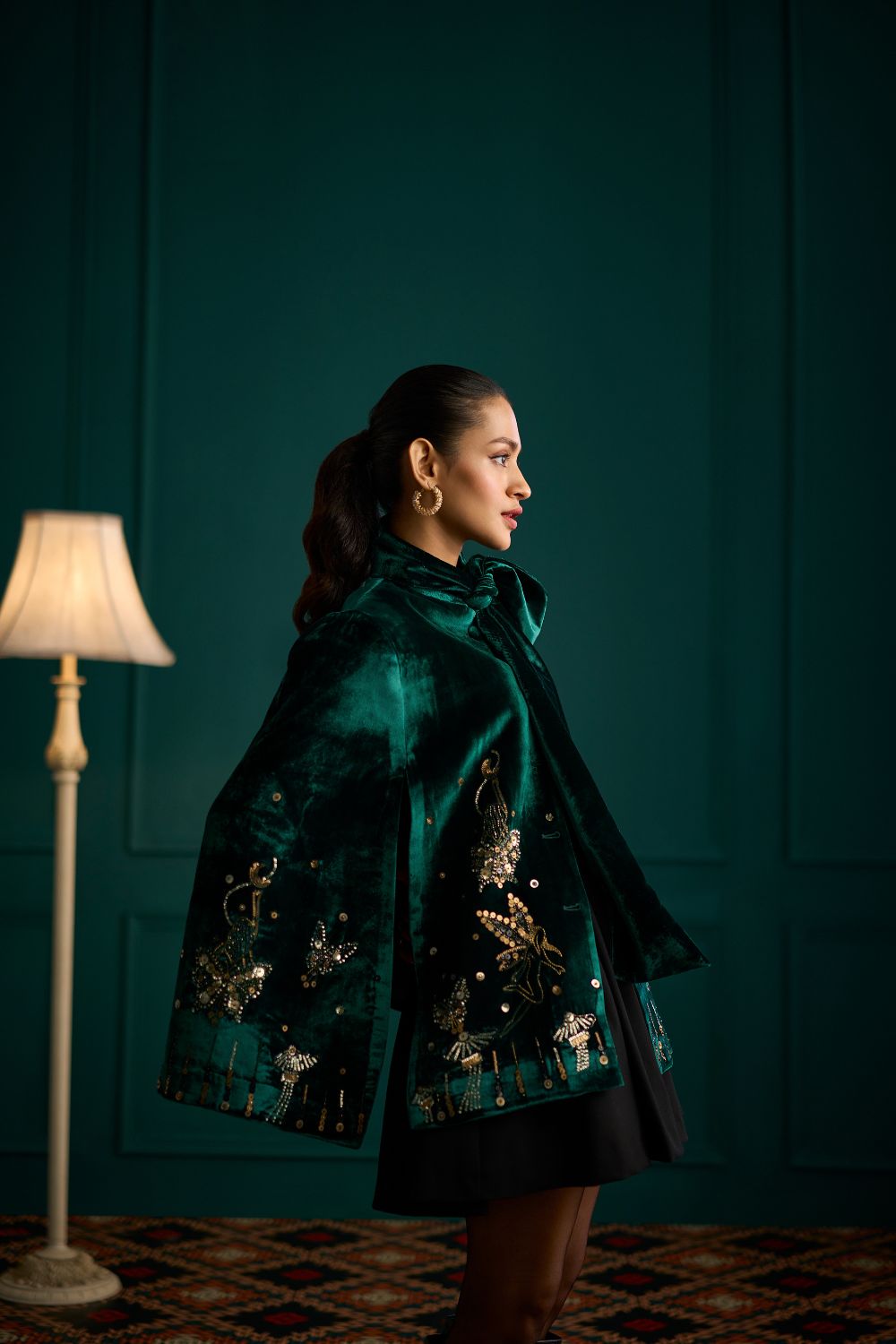 KAMYA JANI IN GREEN ANGEL CAPE