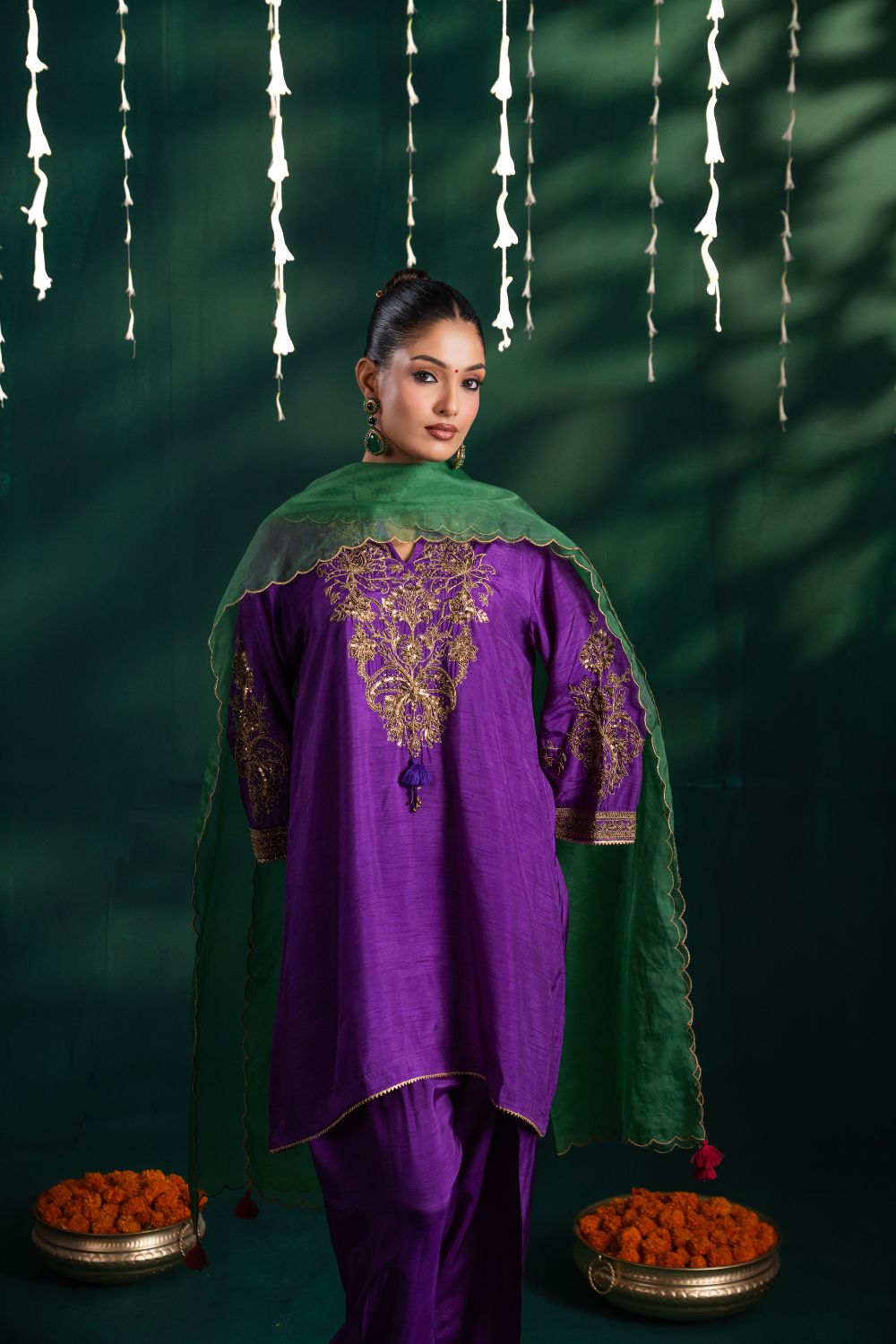 Naaz Royal Purple 3 Piece Suit