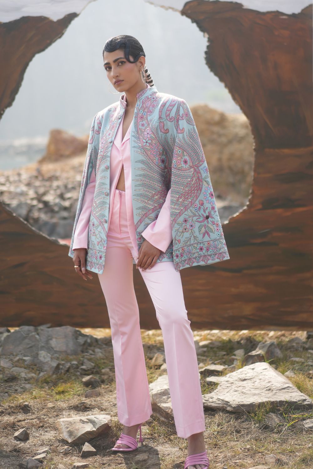 JOBAN SANDHU IN PAISLEY SWIRL CAPE