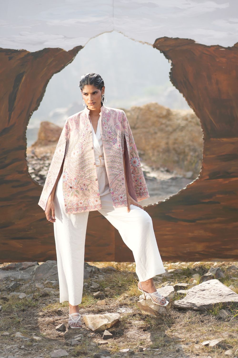 JOBAN SANDHU IN PAISLEY SWIRL CAPE