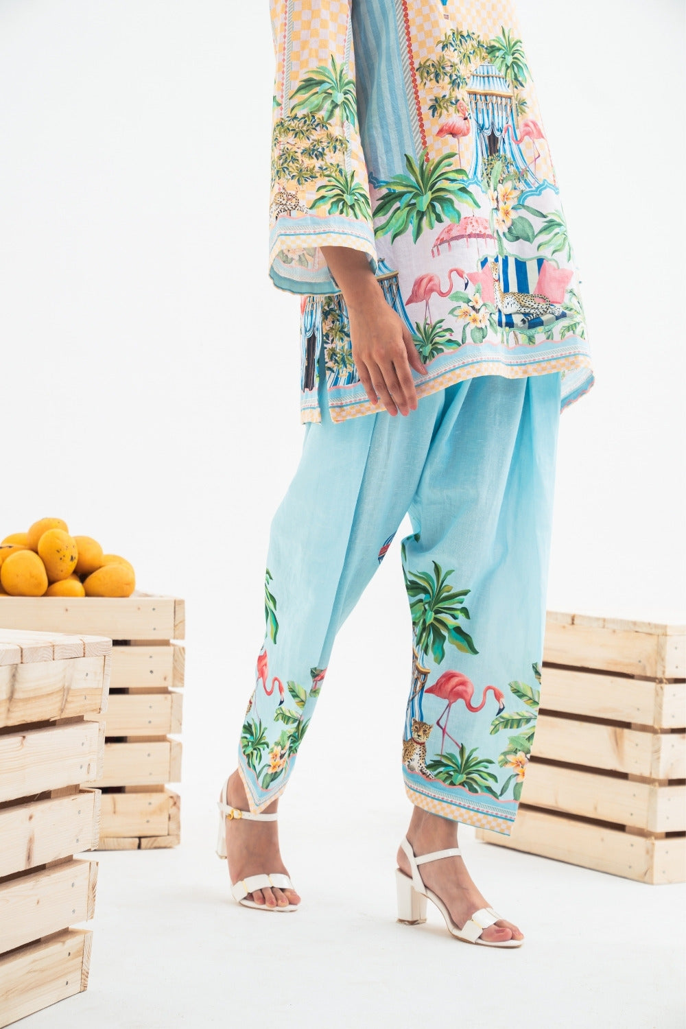 Flamingo World Set With Blue Salwar