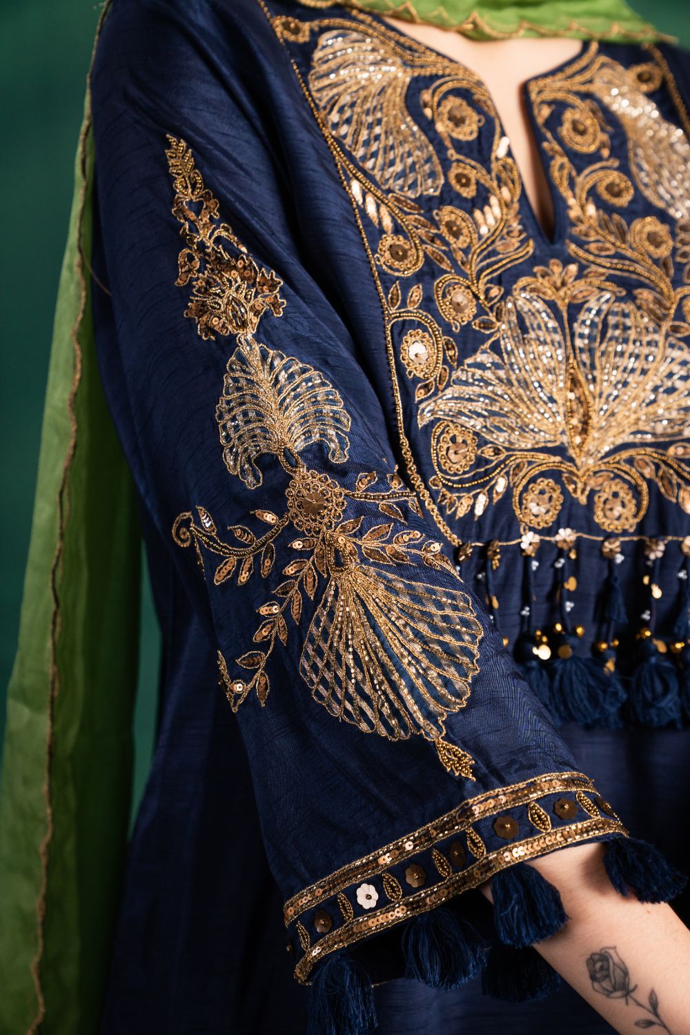 Mogra Dhoti Midnight Blue 3 Piece Set