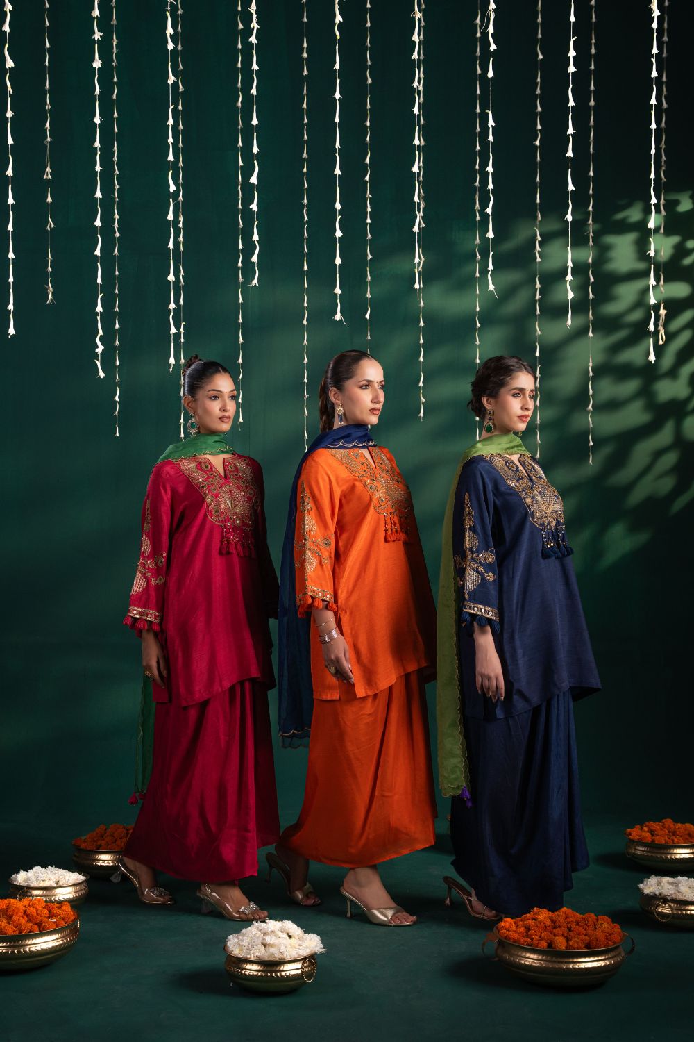 Mogra Dhoti Midnight Blue 3 Piece Set