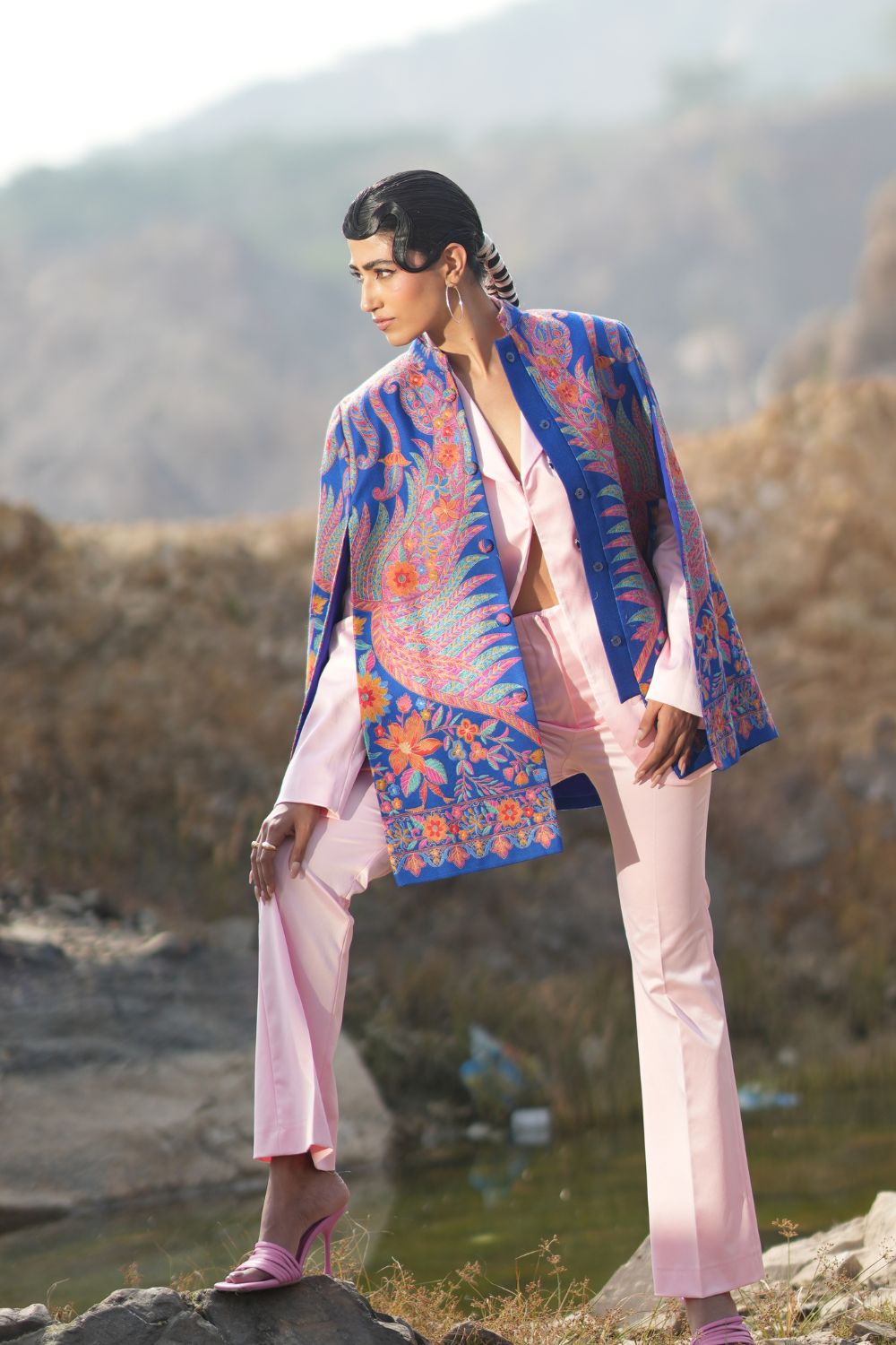 JOBAN SANDHU IN PAISLEY SWIRL CAPE