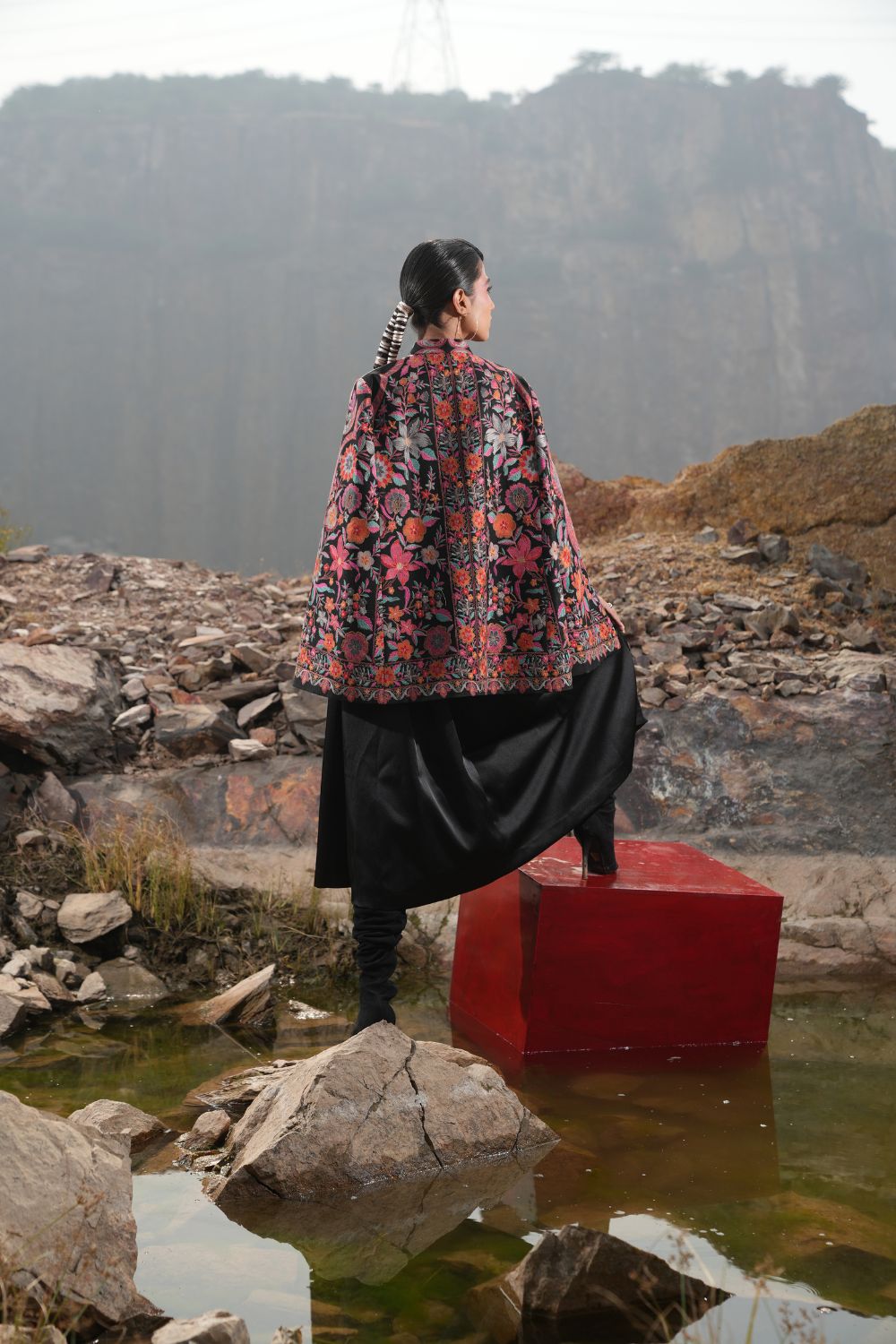 JOBAN SANDHU IN PAISLEY SWIRL CAPE