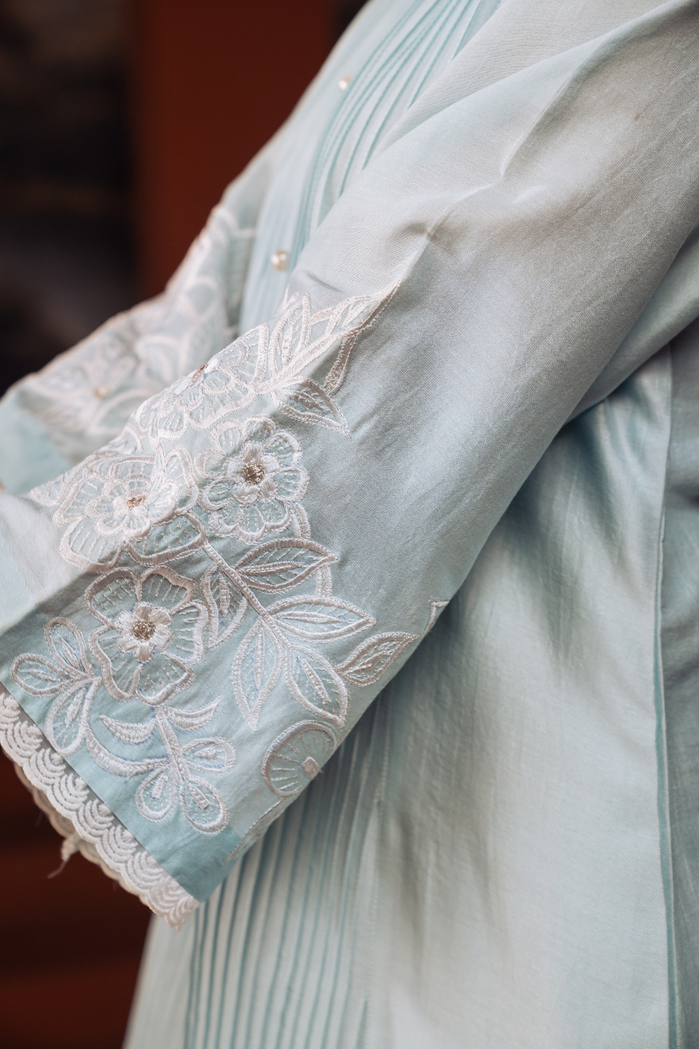 Light Blue Embroidered Kurta Set