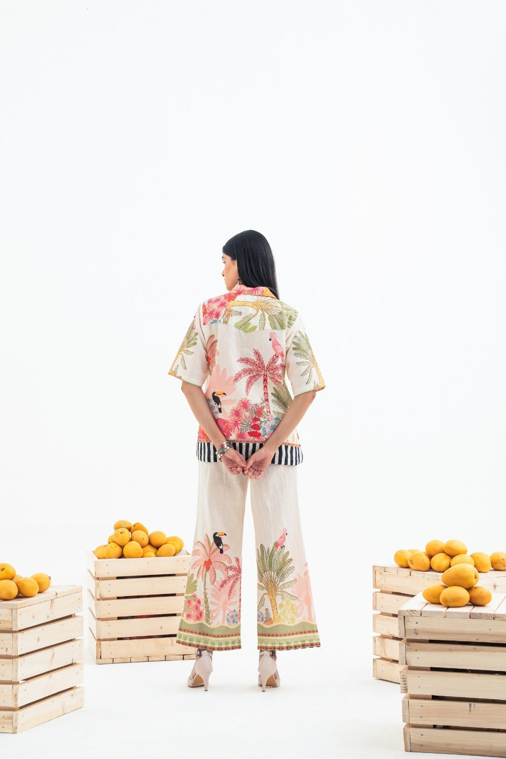 Palms & Woodpecker With Beige Pants