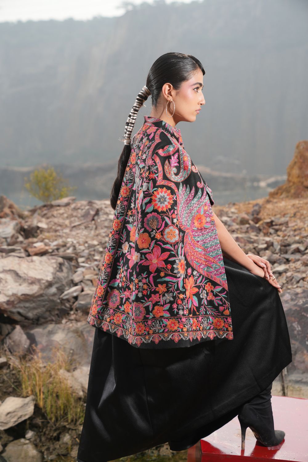 JOBAN SANDHU IN PAISLEY SWIRL CAPE