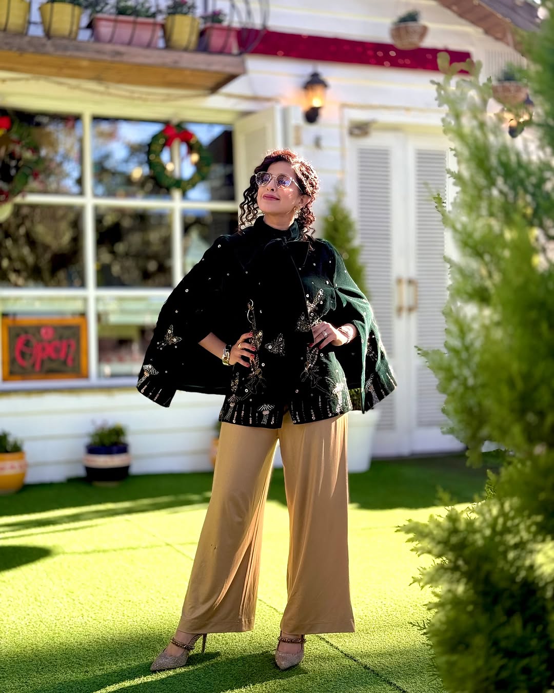 KAMYA JANI IN GREEN ANGEL CAPE