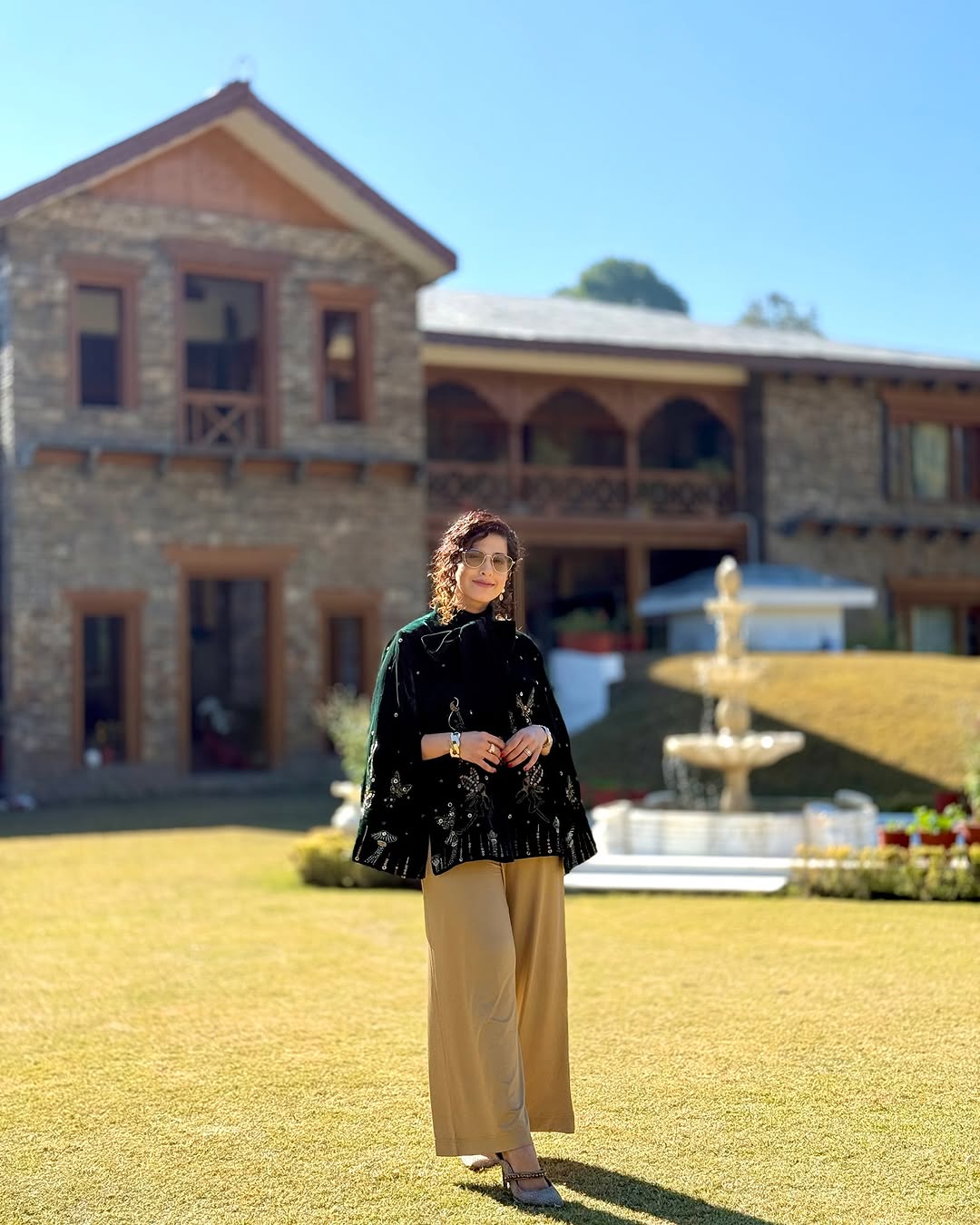 KAMYA JANI IN GREEN ANGEL CAPE