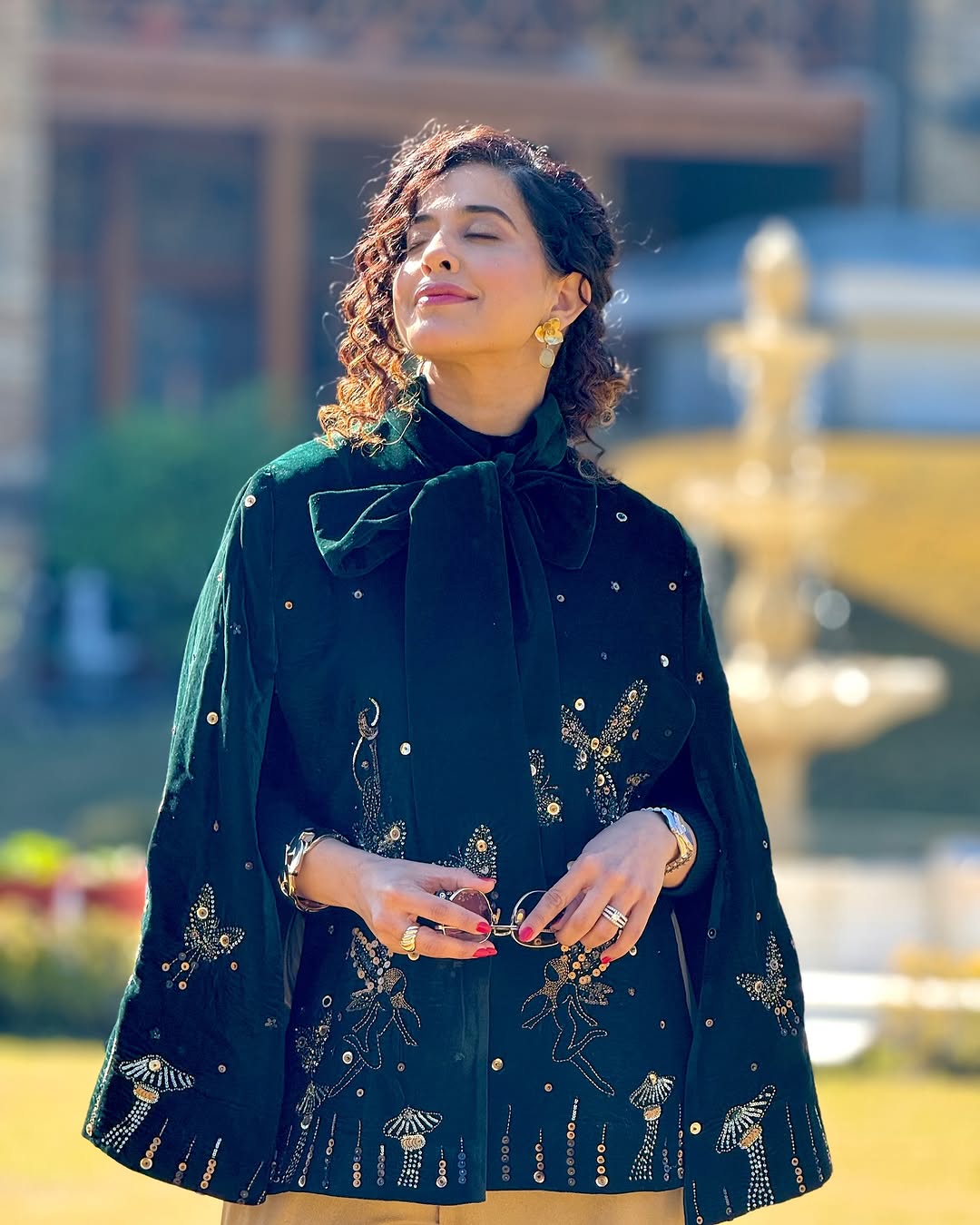 KAMYA JANI IN GREEN ANGEL CAPE