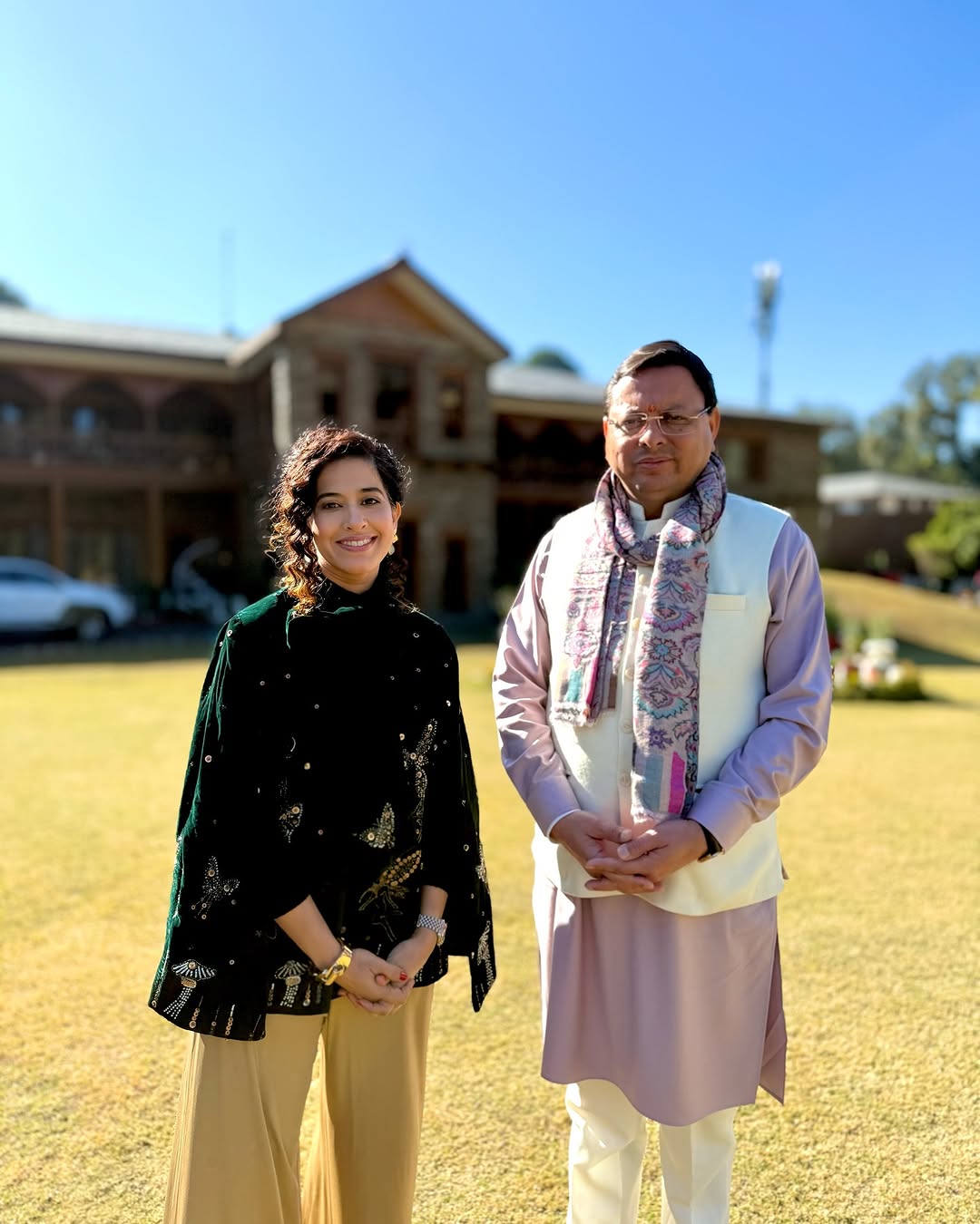 KAMYA JANI IN GREEN ANGEL CAPE