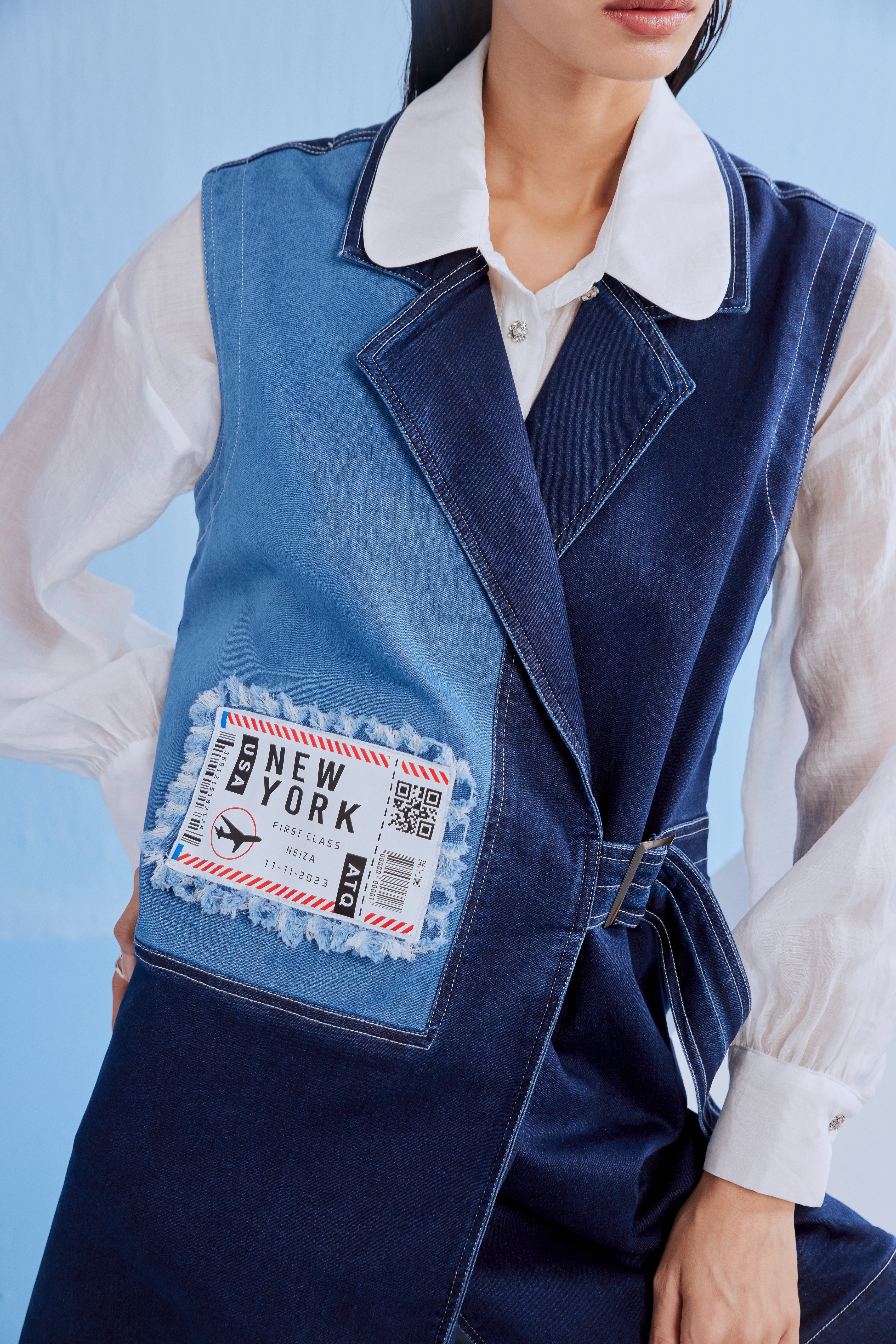 DENIM PATCH DRESS