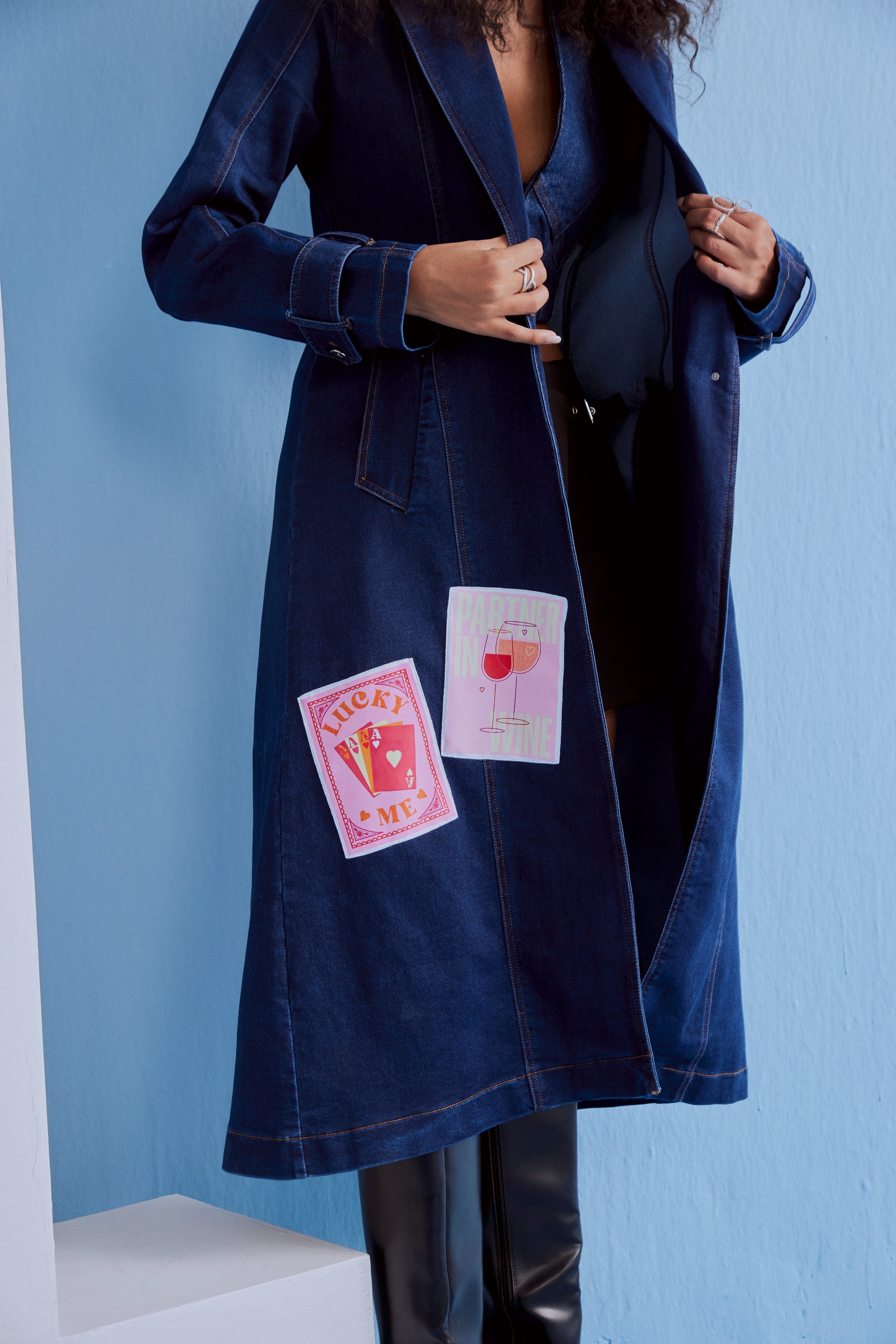 KARMA DHINGRA IN DENIM PATCH OVERCOART (Copy)