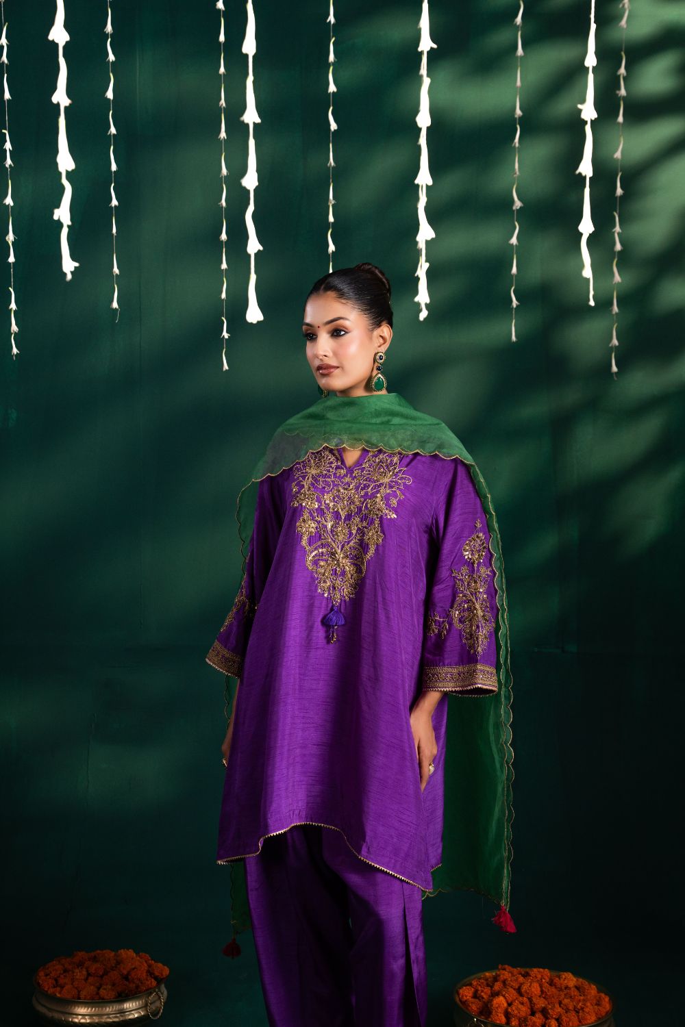 Naaz Royal Purple 3 Piece Suit