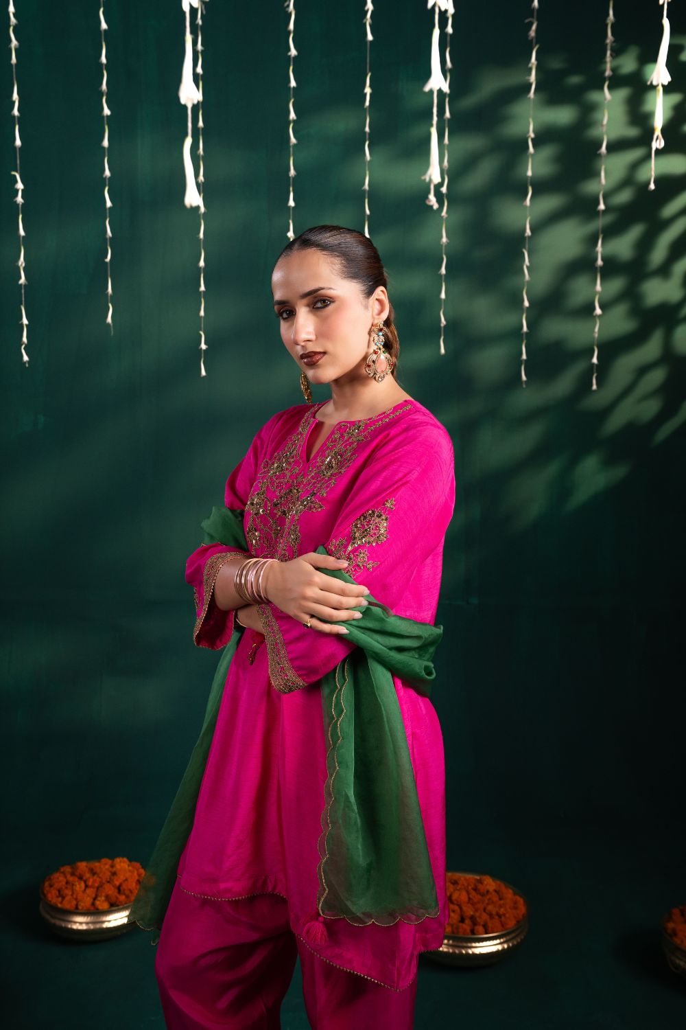 Naaz Royal Fuchsia 3 Piece Suit