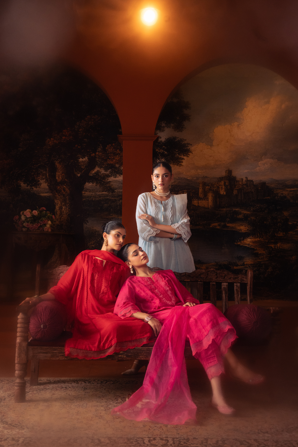 Red Mal Chanderi Kalidar Suit Set