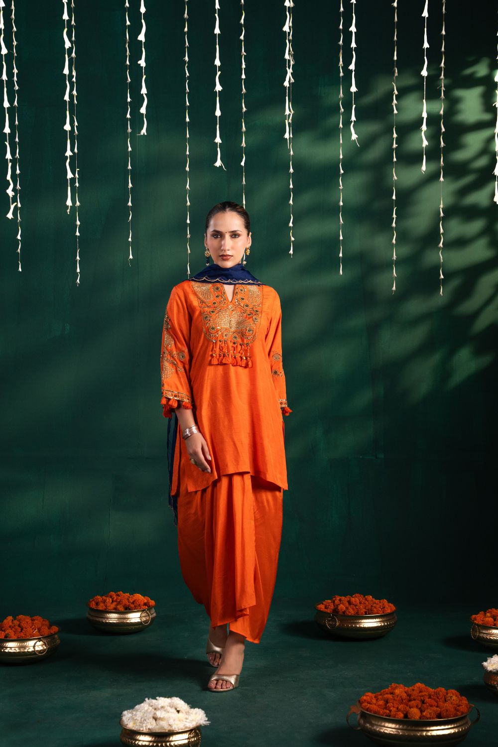 Mogra Dhoti Burnt Orange 3 Piece Set
