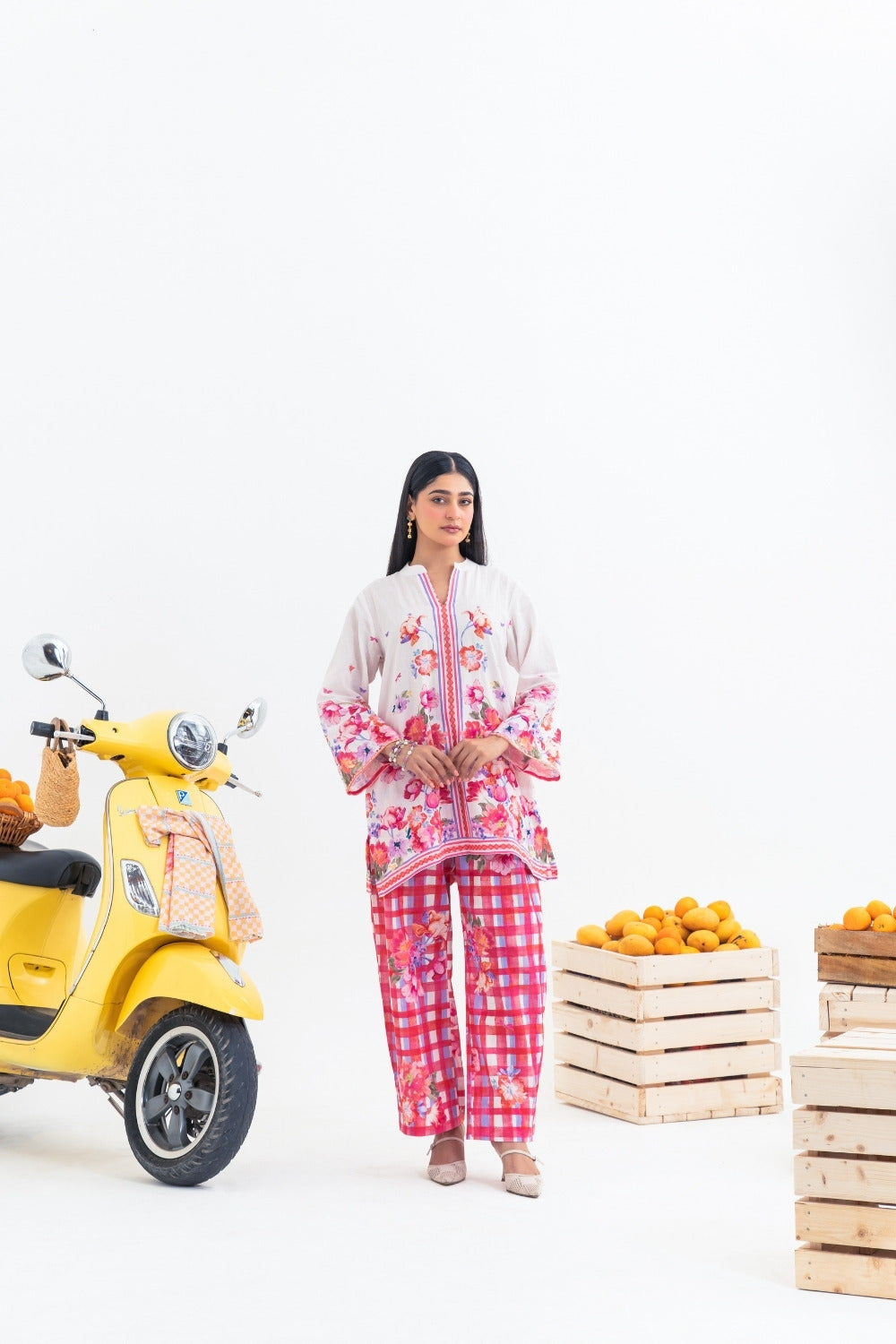 Floral Pink Checker Set