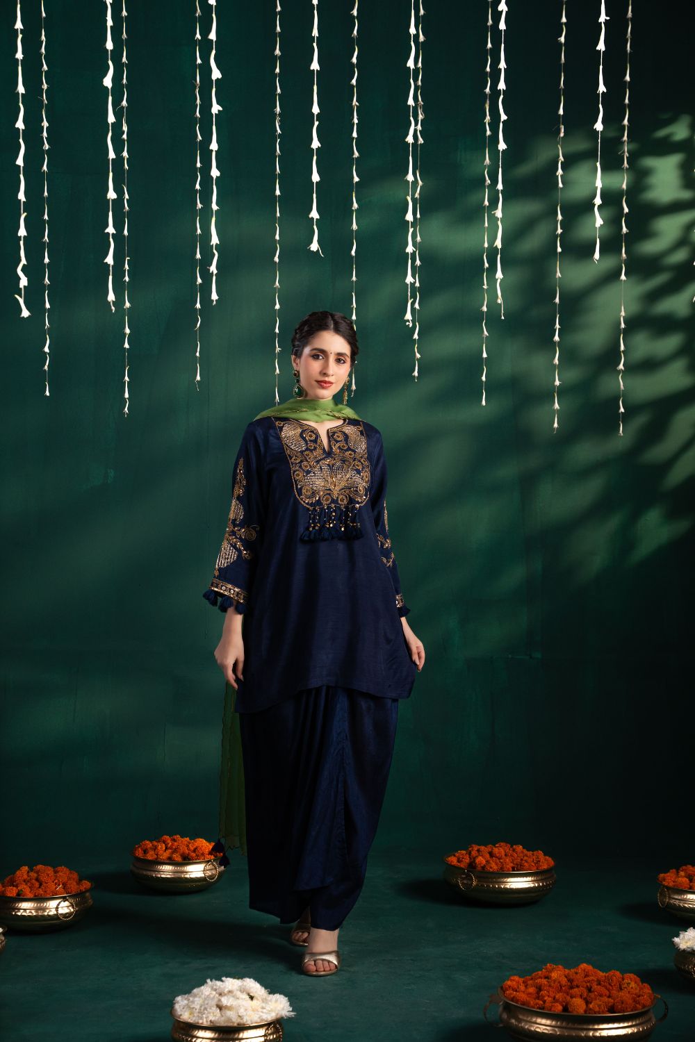 Mogra Dhoti Midnight Blue 3 Piece Set