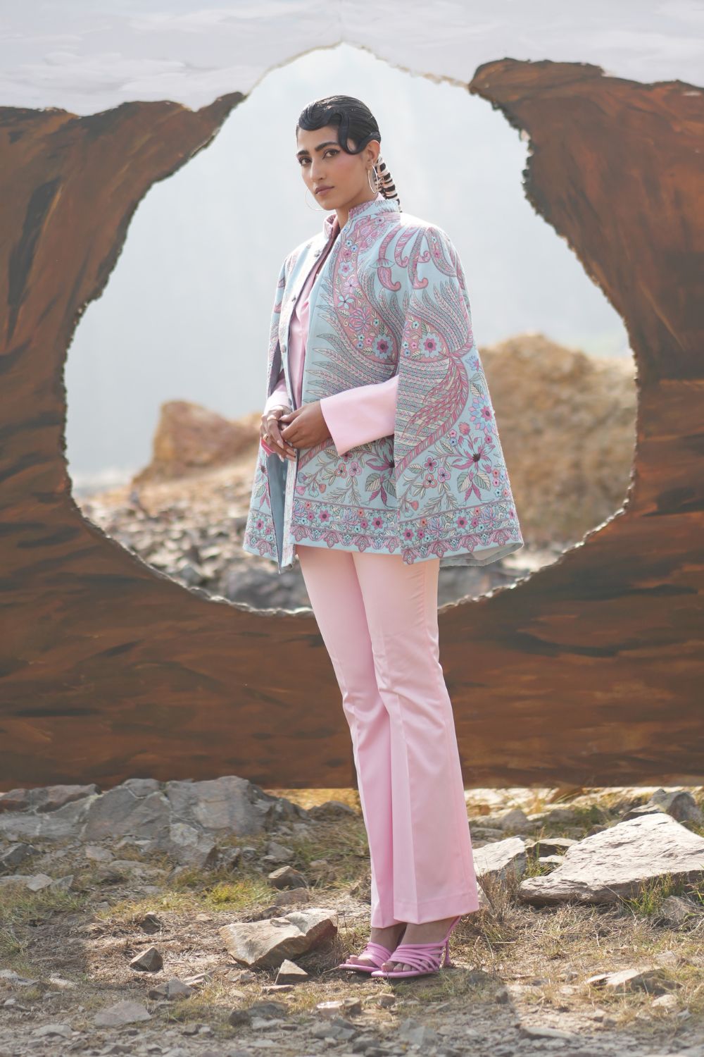 JOBAN SANDHU IN PAISLEY SWIRL CAPE