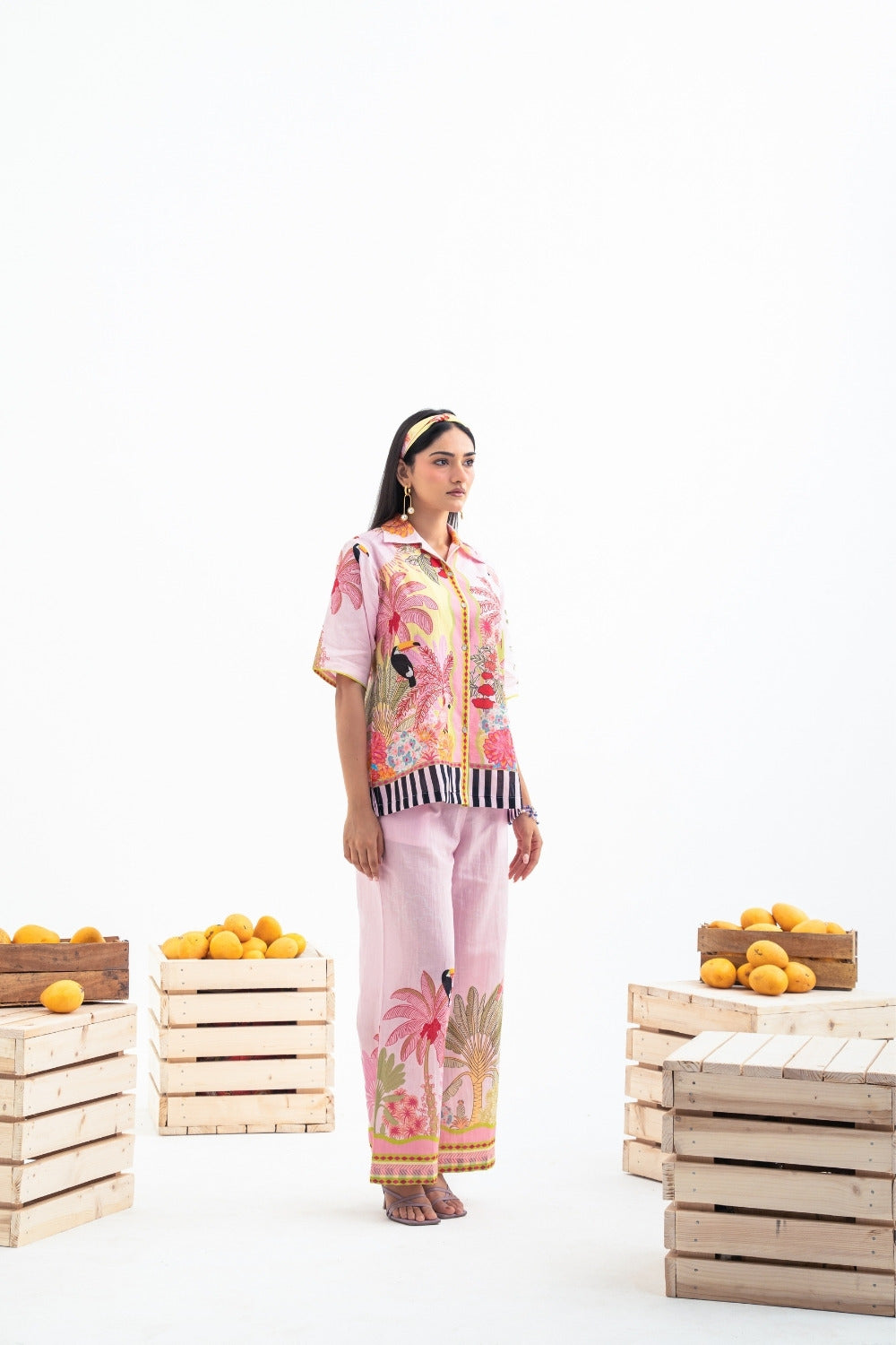 Palms & Woodpecker With Pink Pants