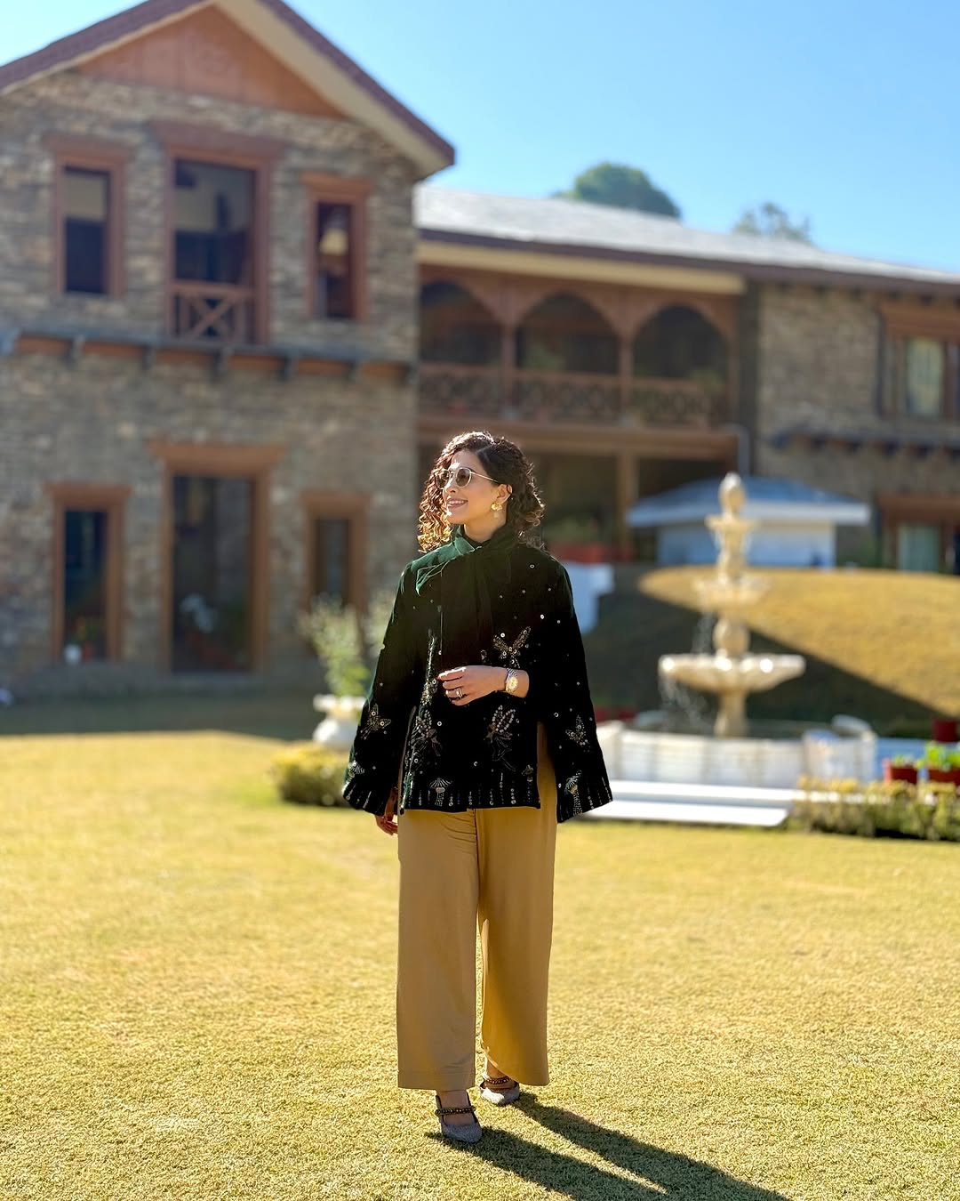 KAMYA JANI IN GREEN ANGEL CAPE