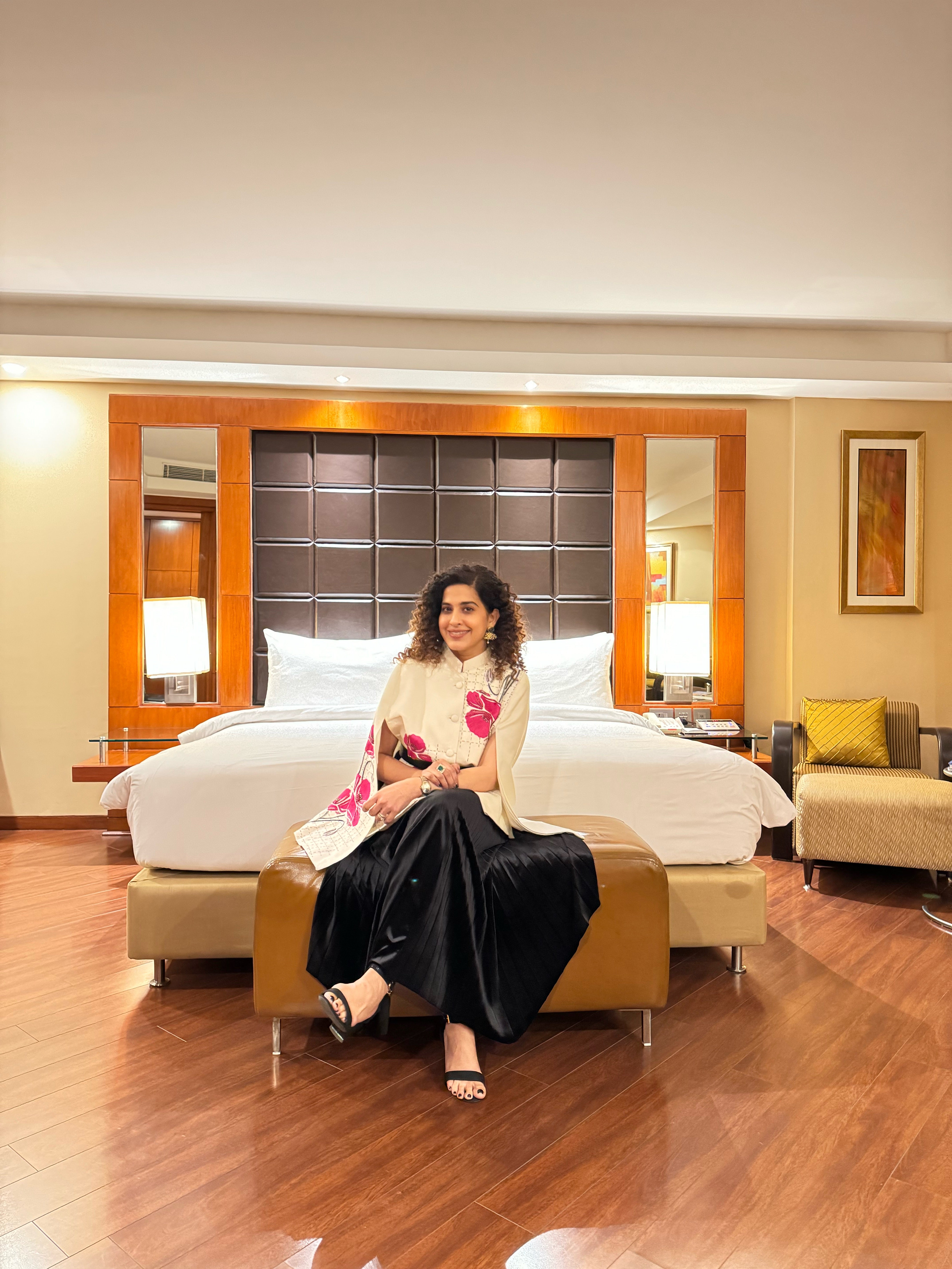 KAMYA JANI IN WHITE FLORAL CAPE