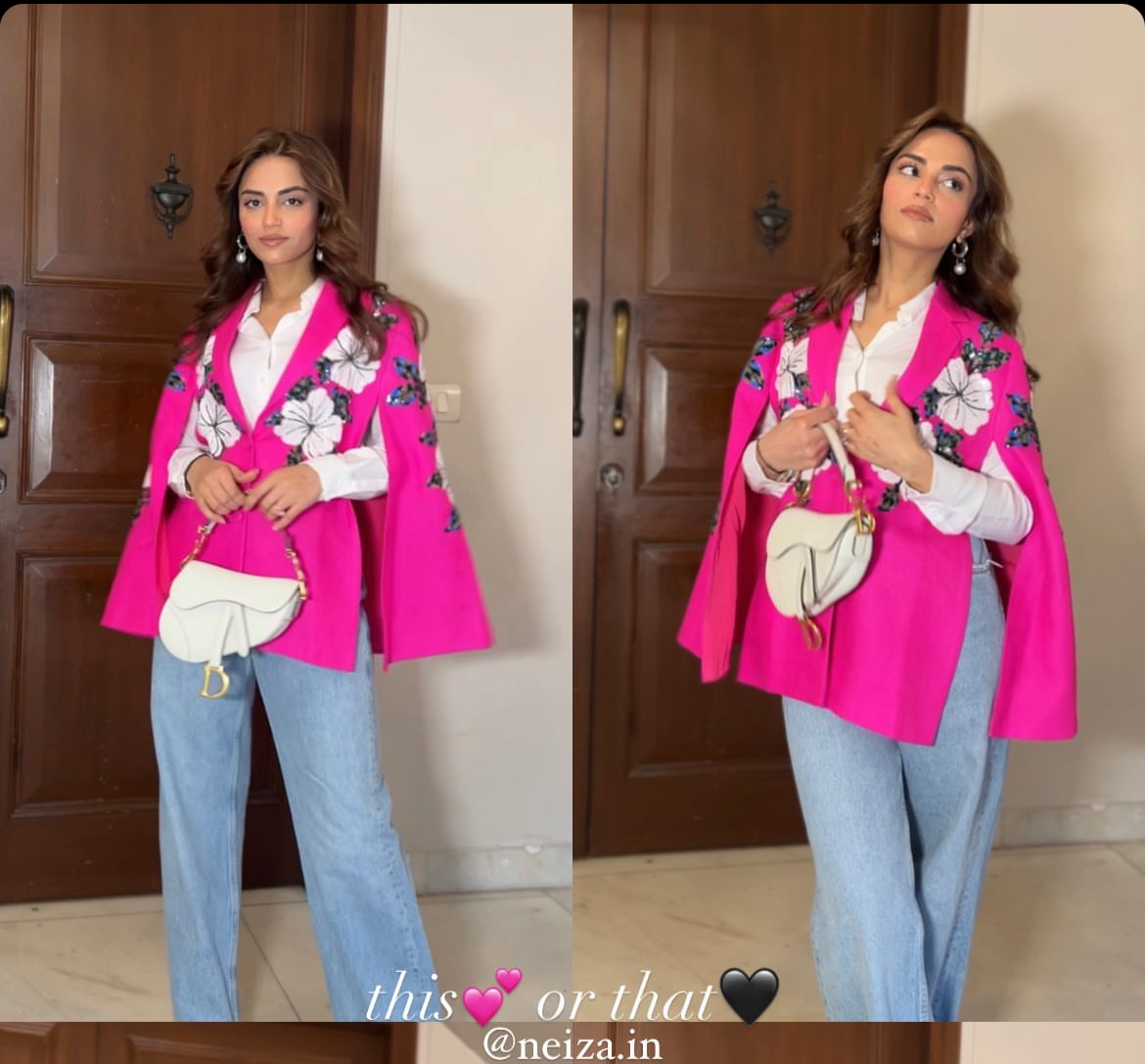 MEHAK BAKSHI IN WHITE FLORAL CAPE