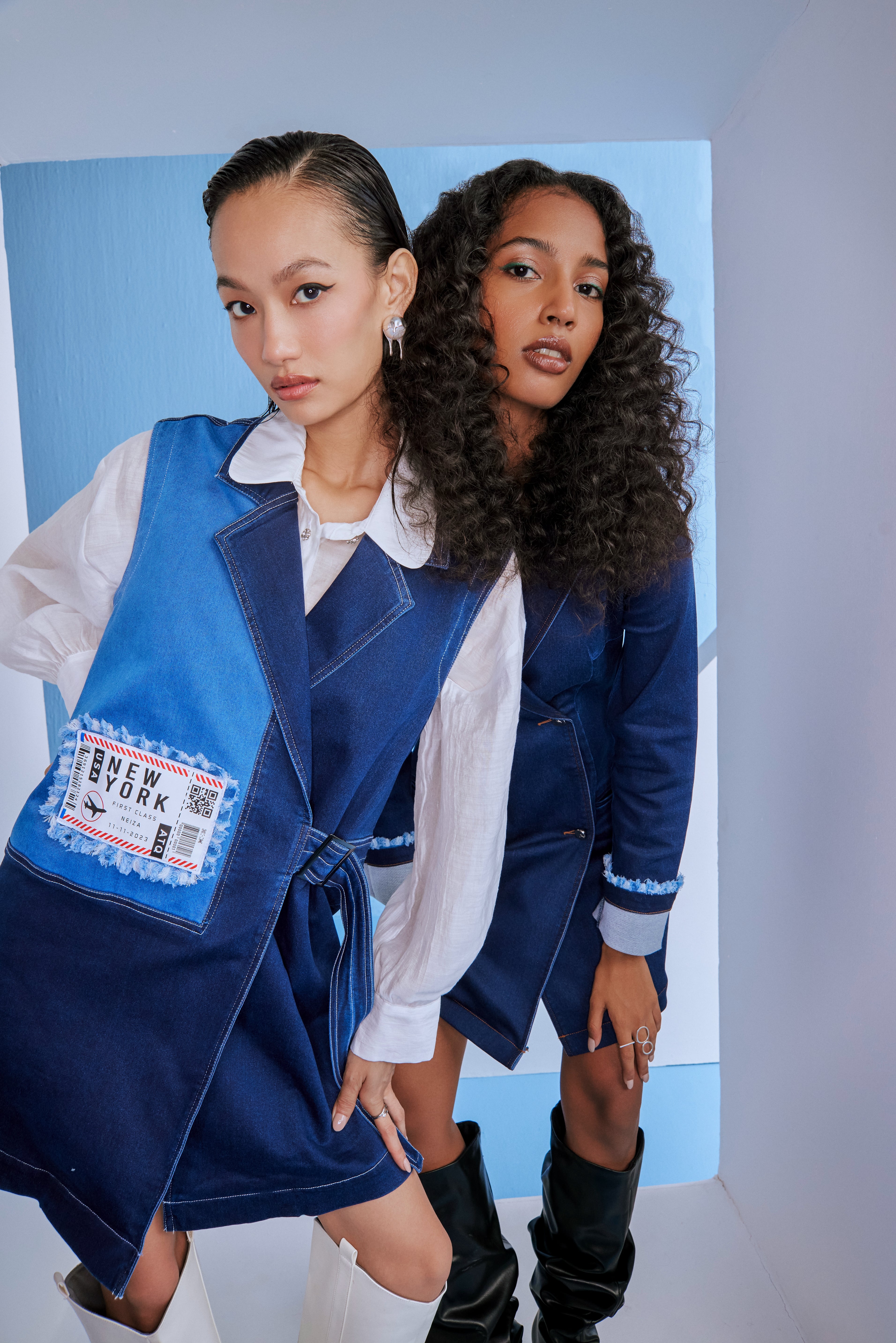 DENIM PATCH DRESS