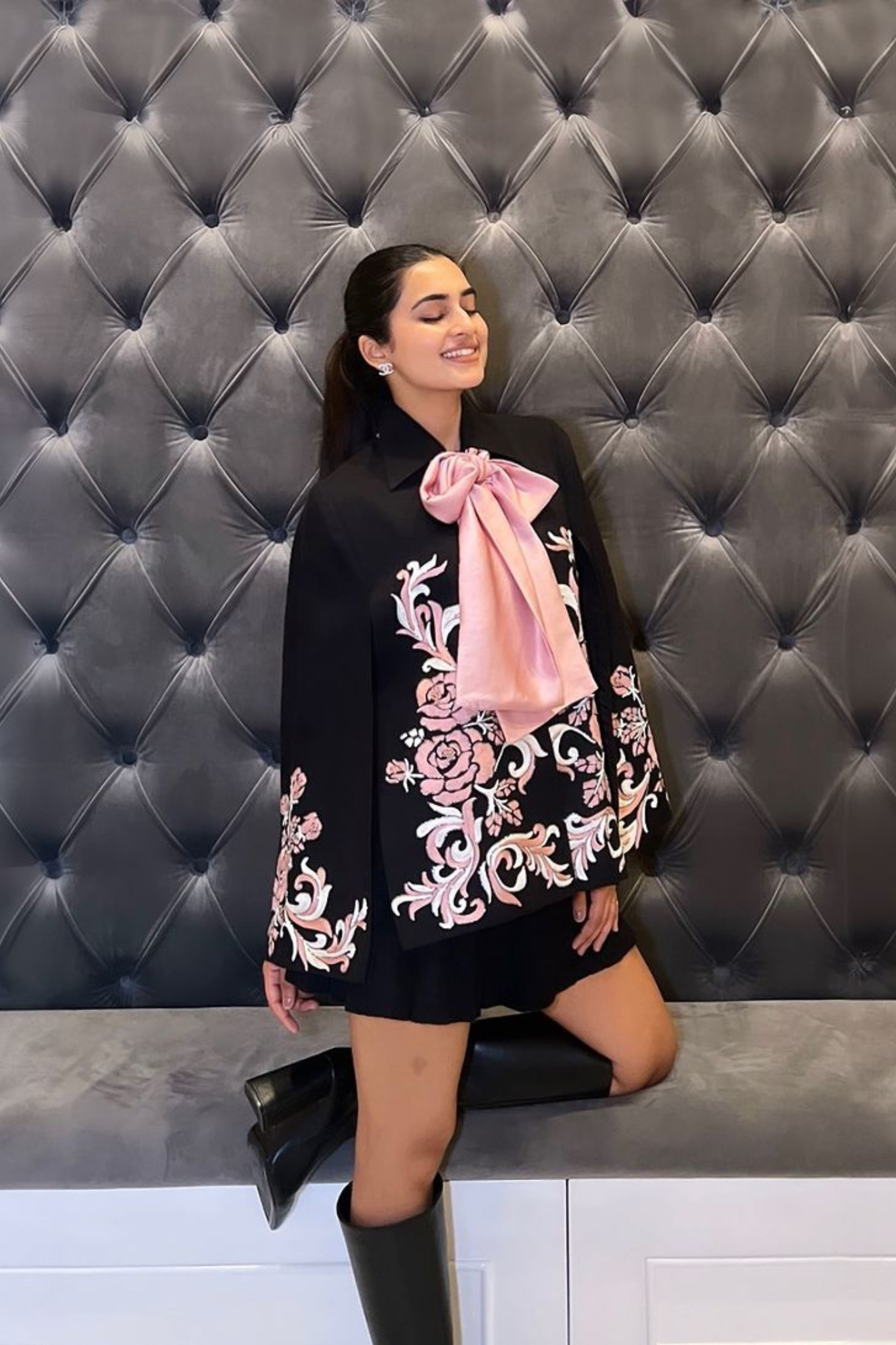 SATIN BOW CAPE